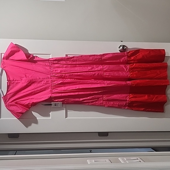 Kensie Ruffle Sleeve Colorblock Cotton Maxi Dress - Picture 5 of 7